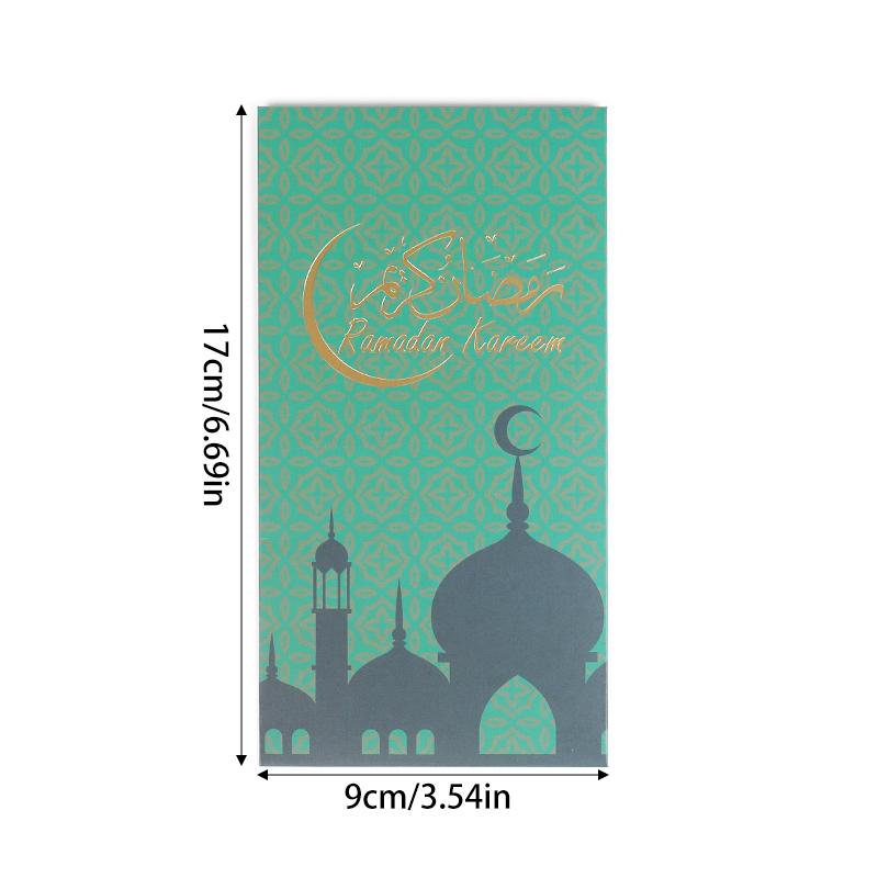 6 шт. конвертов для денег Ид Мубарак, денежные карточки, украшение с Рамаданом, луной и замком 2025, исламские мусульманские принадлежности для приглашений на Ид аль-Фитр
6 шт. конвертов для денег Ид Мубарак, денежные карточки, украшение с Рамаданом, луной и замком 2025, исламские мусульманские принадлежности для приглашений на Ид аль-Фитр