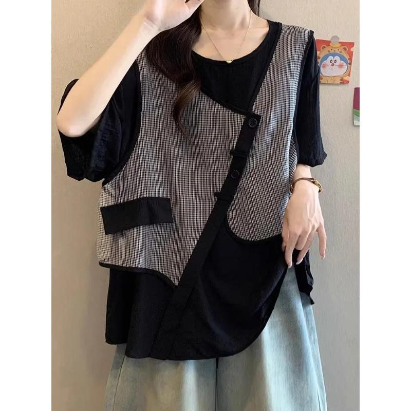 Women s Design Slant Button Asymmetrical Shirt for Women Summer Fashionable and Versatile XL чорний
Women s Design Slant Button Asymmetrical Shirt for Women Summer Fashionable and Versatile XL чорний