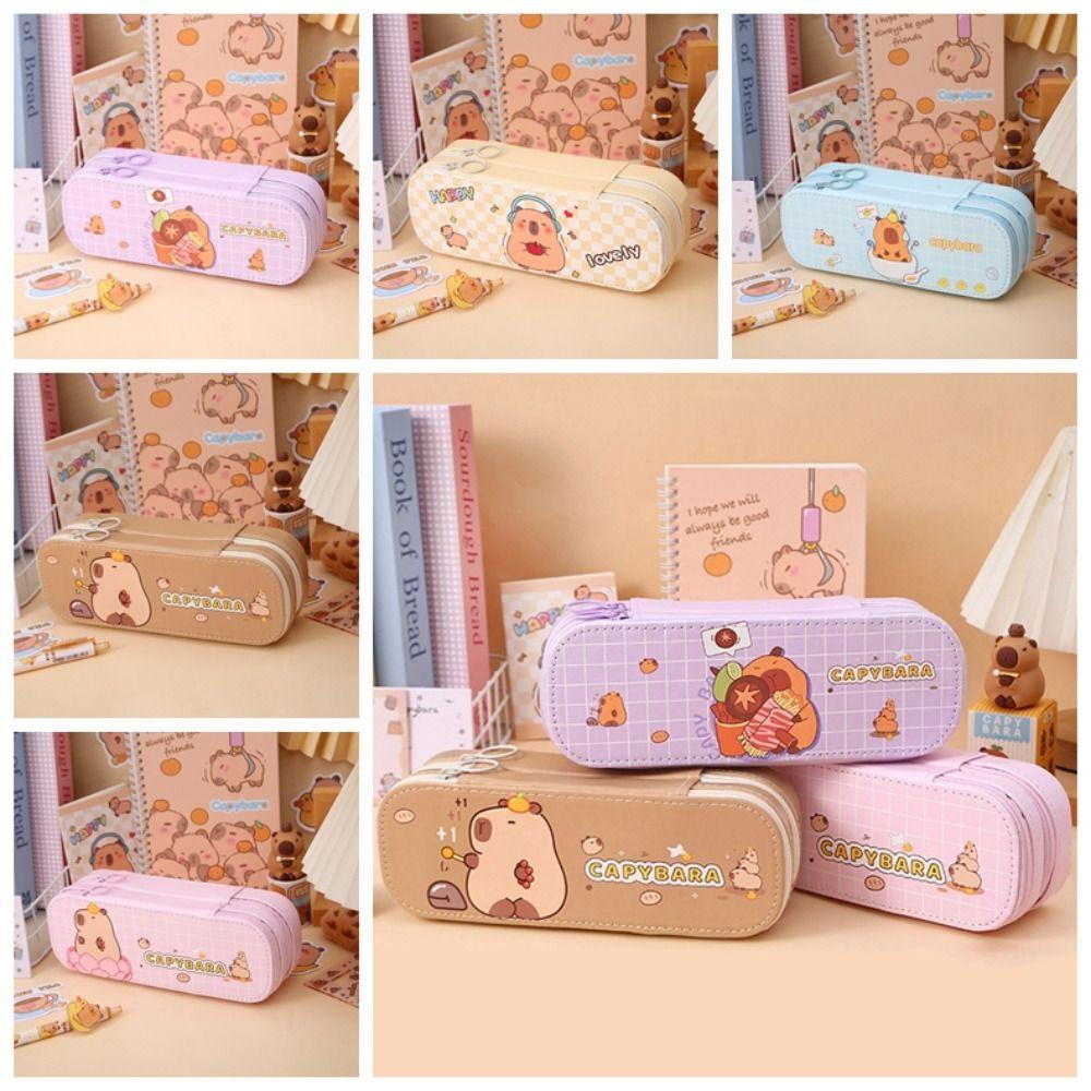 Waterproof Capibala Double Pen Bag PU Capibala Stationery Box Kapibala Pencil Case Male and Female коричневий
Waterproof Capibala Double Pen Bag PU Capibala Stationery Box Kapibala Pencil Case Male and Female коричневий