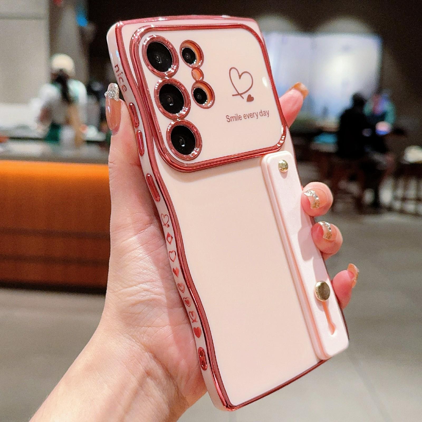 For Samsung Galaxy S23 Ultra Case Love Heart Electroplated TPU Phone Cover with Wrist Strap Kickstand Rose Pink
For Samsung Galaxy S23 Ultra Case Love Heart Electroplated TPU Phone Cover with Wrist Strap Kickstand Rose Pink