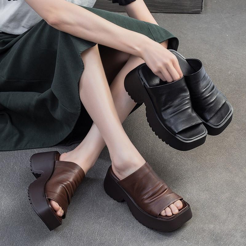 Тапочки Johnature Retro Peep Toe на платформе для улицы из натуральной кожи, удобные, увеличивающие рост женские туфли 35 кофейный
Тапочки Johnature Retro Peep Toe на платформе для улицы из натуральной кожи, удобные, увеличивающие рост женские туфли 35 кофейный
