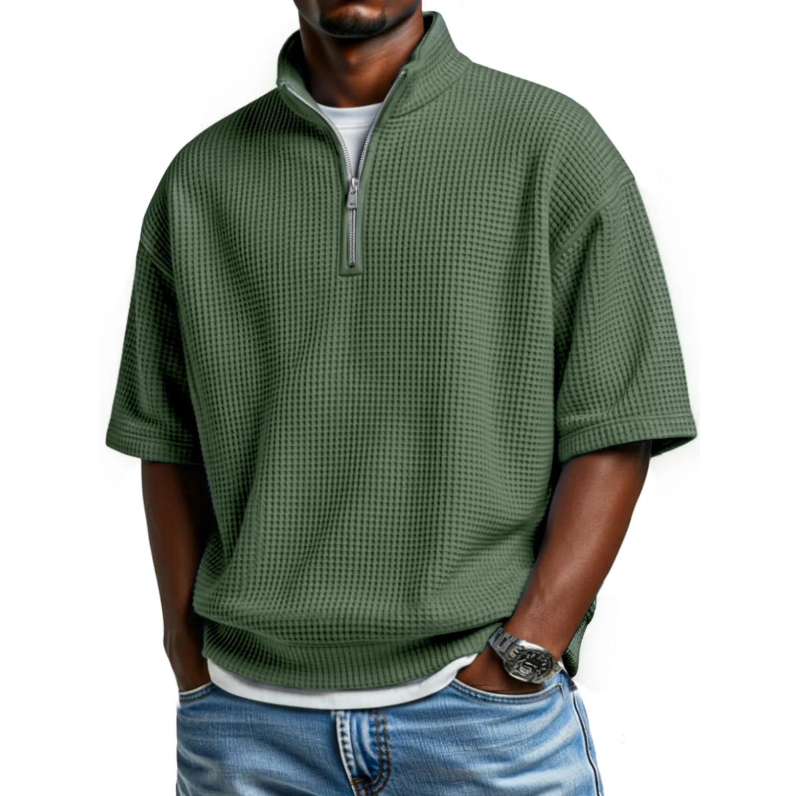 Men s Casual Quarter-Zip Short-Sleeve Top XL армія зелений колір
Men s Casual Quarter-Zip Short-Sleeve Top XL армія зелений колір