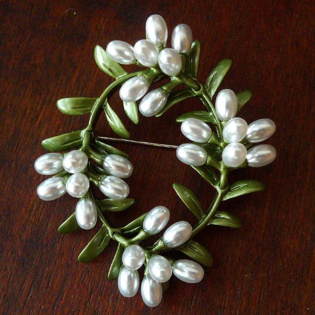 Винтажная креативная брошь в виде листа растения с жемчугом Антикварная дворцовая праздничная одежда Аксессуары Броши Ювелирные изделия