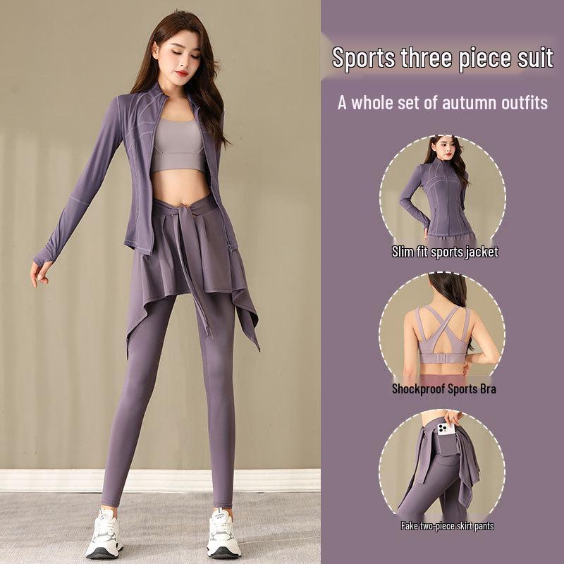 2024 Women s High-End Yoga Suit: Three-Piece Set with Running Jacket, Sports Skirt, and Pilates Fitness Pants S
2024 Women s High-End Yoga Suit: Three-Piece Set with Running Jacket, Sports Skirt, and Pilates Fitness Pants S