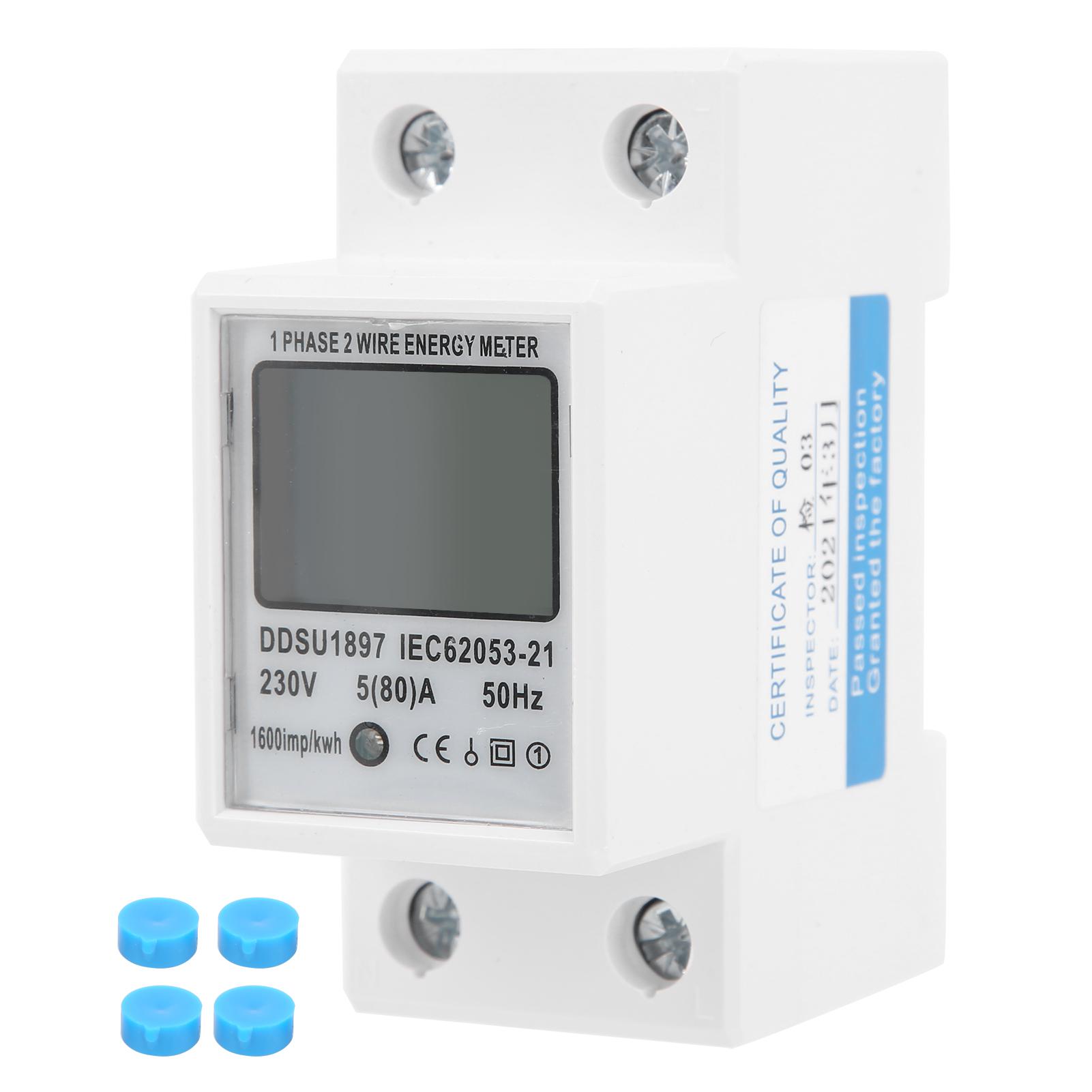 DDSU1897 1 Phase 2 Wire Energy Meter Intelligent Digital Electric Energy Tester 230V
DDSU1897 1 Phase 2 Wire Energy Meter Intelligent Digital Electric Energy Tester 230V