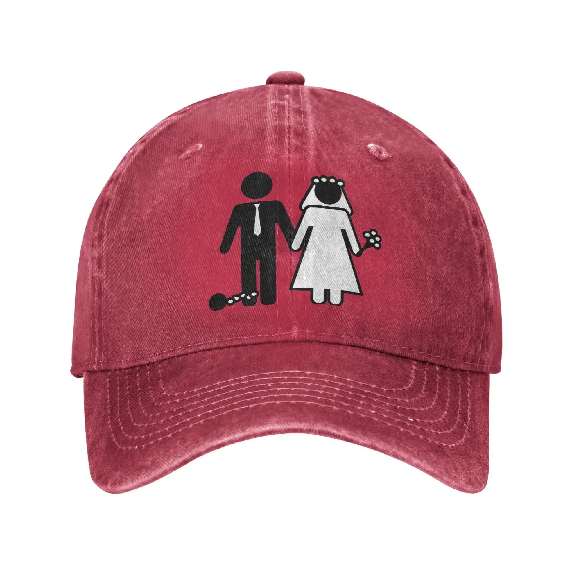 Ball And Chain Bride and Groom Cartoon Baseball Cap Sun Outdoor Gym Washed Hat Couple Women Casual Design Baseball Caps One Size
Ball And Chain Bride and Groom Cartoon Baseball Cap Sun Outdoor Gym Washed Hat Couple Women Casual Design Baseball Caps One Size