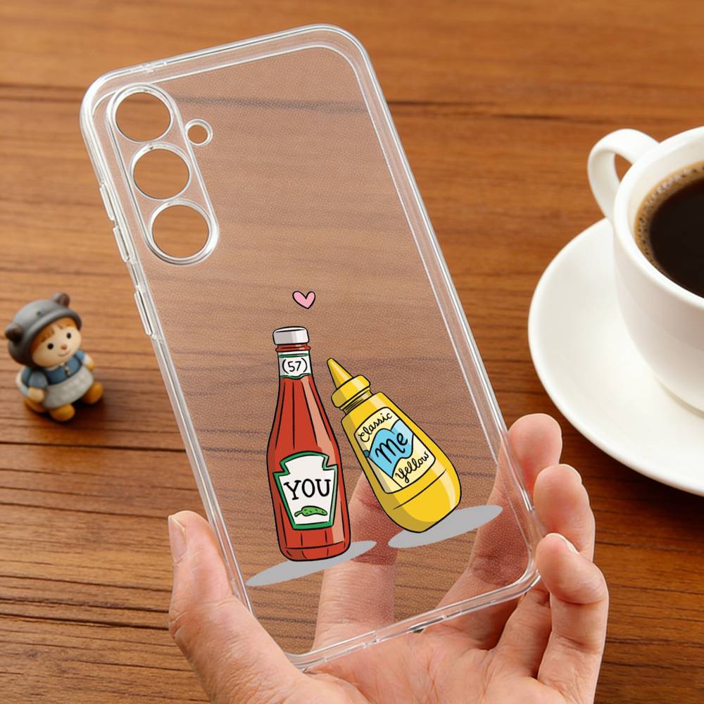 T-Tomato K-Ketchup M-Mustard ART phone Case For Samsung S30,23,21,22,20, FE lite,S10,9,8,7 PIus Note20ultra Soft Transparent Samsung S24ULTRA
T-Tomato K-Ketchup M-Mustard ART phone Case For Samsung S30,23,21,22,20, FE lite,S10,9,8,7 PIus Note20ultra Soft Transparent Samsung S24ULTRA