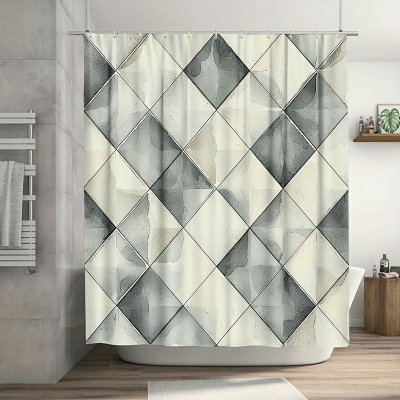 Elegant Light Gray & White Checkered Shower Curtain - 70.8X70.8 Inch, Durable Polyester, Hooks Included, Ocean Theme Design W60H190(CM)-1 Pcs
Elegant Light Gray & White Checkered Shower Curtain - 70.8X70.8 Inch, Durable Polyester, Hooks Included, Ocean Theme Design W60H190(CM)-1 Pcs