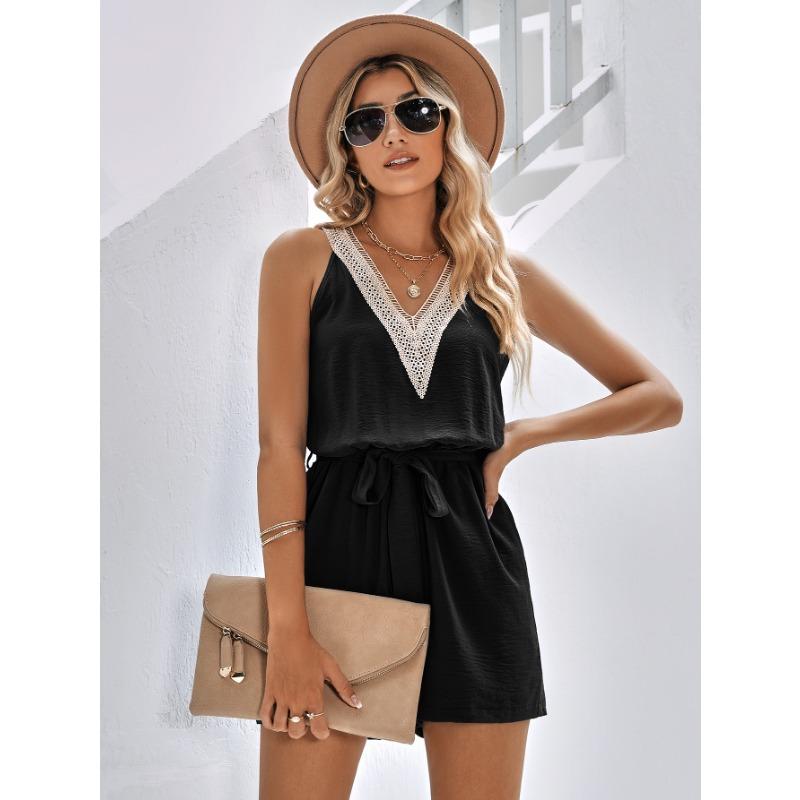 Летний женский комбинезон, повседневный кружевной однотонный комбинезон без рукавов с v-образным вырезом M синий
Летний женский комбинезон, повседневный кружевной однотонный комбинезон без рукавов с v-образным вырезом M синий