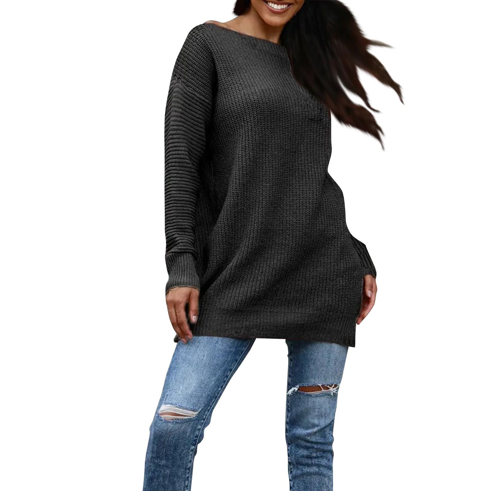 Женский модный свободный повседневный вязаный свитер без бретелек L чёрный
Женский модный свободный повседневный вязаный свитер без бретелек L чёрный