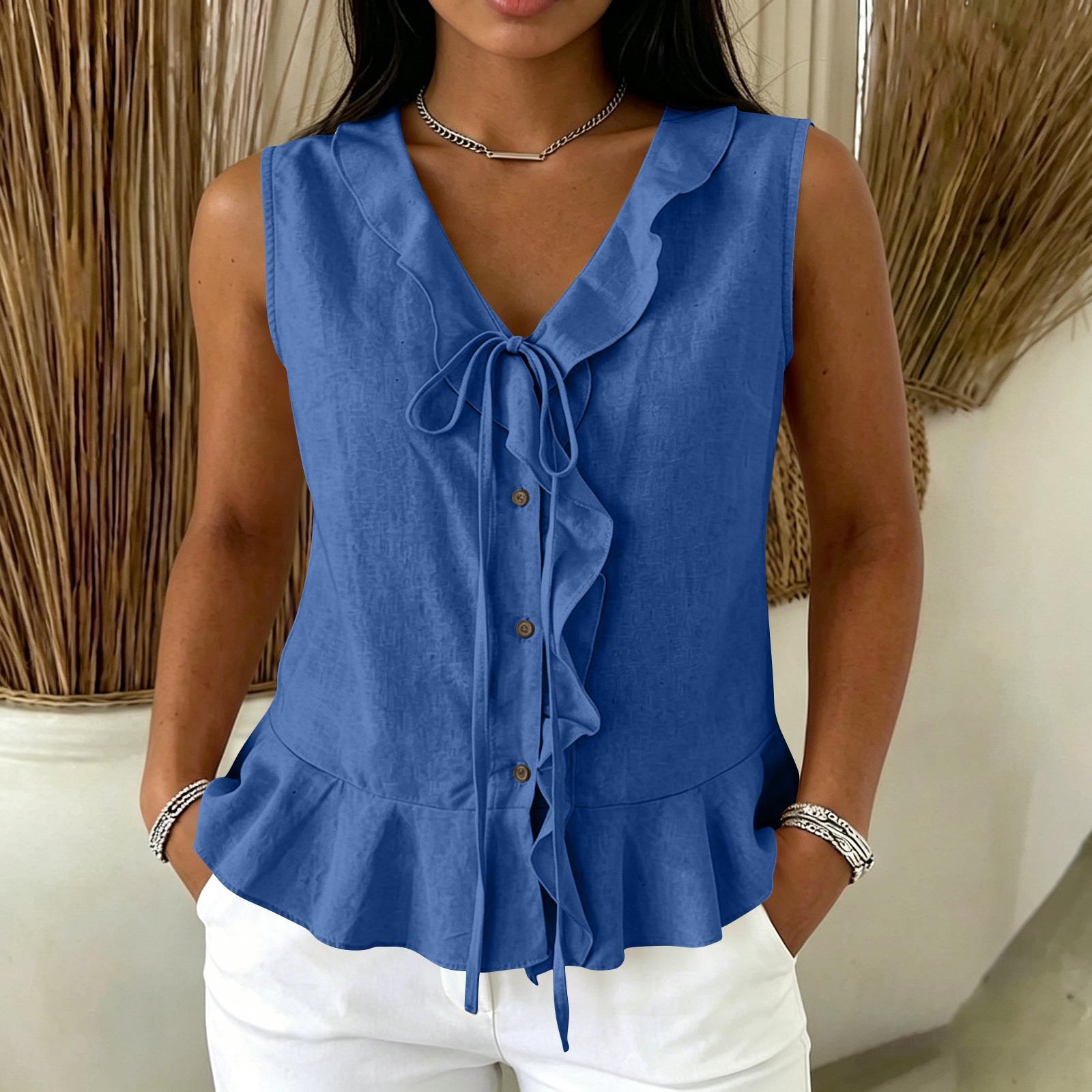 Ladies Camisole Tops UK Button Down Ruffle Hem Vest Tops Women UK Boho Tops for Women Summer Tops for Women UK L синий
Ladies Camisole Tops UK Button Down Ruffle Hem Vest Tops Women UK Boho Tops for Women Summer Tops for Women UK L синий