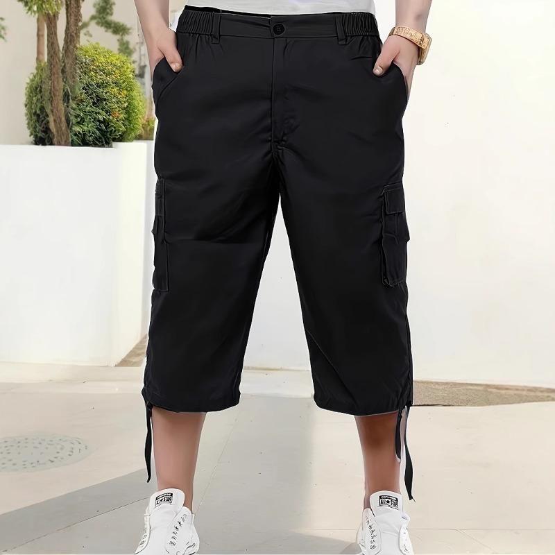 Summer Men s Black Cargo Capri Pants Multi-Pocket Elastic Waist Casual Knee-Length Shorts M чорний
Summer Men s Black Cargo Capri Pants Multi-Pocket Elastic Waist Casual Knee-Length Shorts M чорний