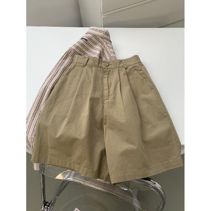 Casual retro all-cotton work shorts for women, semi-elastic high-waisted A-line wide-leg pants, summer slimming outerwear S хаки
Casual retro all-cotton work shorts for women, semi-elastic high-waisted A-line wide-leg pants, summer slimming outerwear S хаки