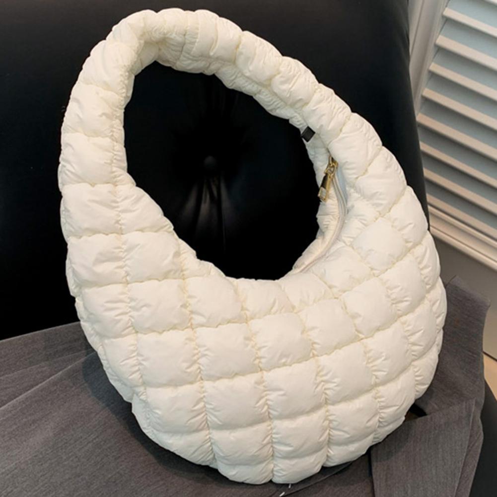 Women Soft Satchel Bag Versatile Cloud Pleatd Bag Lightweight Down Clutch Bag Quilted Tote Handbag Fall Winter Purse білий
Women Soft Satchel Bag Versatile Cloud Pleatd Bag Lightweight Down Clutch Bag Quilted Tote Handbag Fall Winter Purse білий