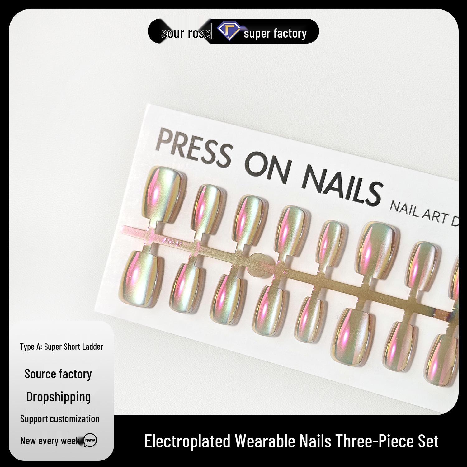 Jiaolong Electroplated Gel Polish Wearable Super Flash Fake Nails - Finished Pre-made Nail Pieces
Jiaolong Electroplated Gel Polish Wearable Super Flash Fake Nails - Finished Pre-made Nail Pieces