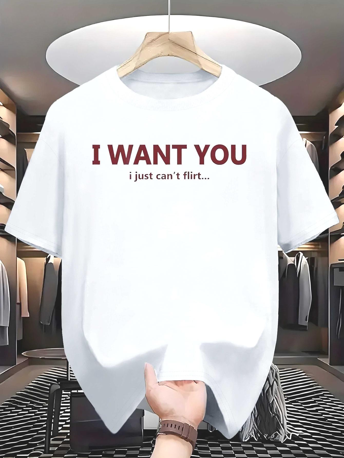Men S I WANT YOU I Just Can t Flirt... Letter Women T Shirt Cotton Tee Top Streetwear Oversize Meme Ironic Humor Casual Trendy 5XL різнокольоровий
Men S I WANT YOU I Just Can t Flirt... Letter Women T Shirt Cotton Tee Top Streetwear Oversize Meme Ironic Humor Casual Trendy 5XL різнокольоровий