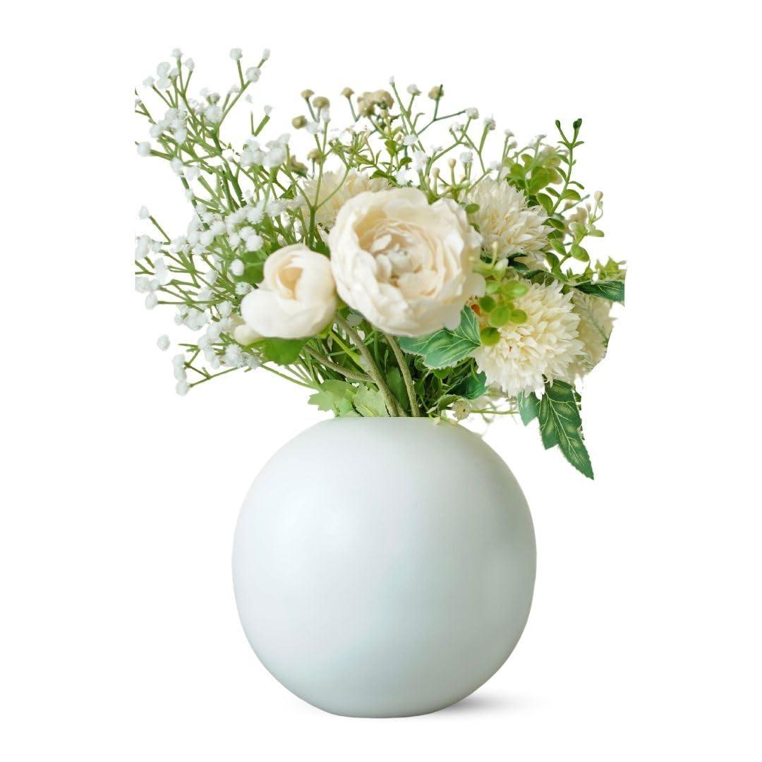 White metal vase for flowers, Metal Ball Flower Vase (White, Medium), Behoma
White metal vase for flowers, Metal Ball Flower Vase (White, Medium), Behoma