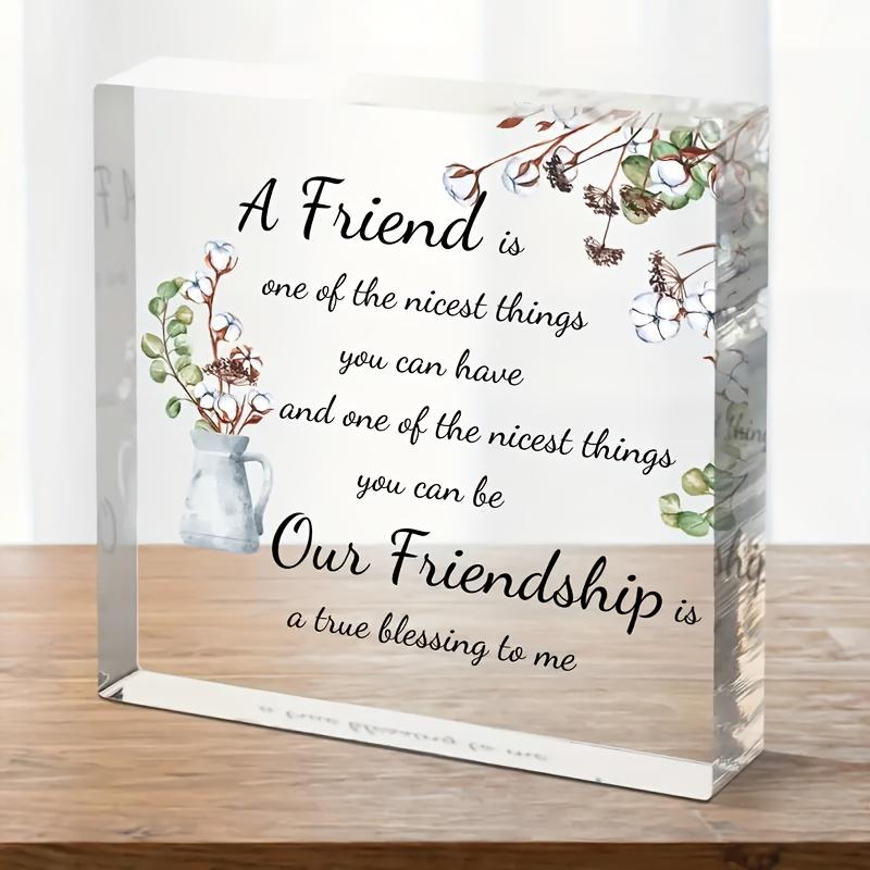 Vintage Acrylic Sign, 1pc Friendship Acrylic Square Plaque - Inspirational Quote with Floral & Teapot Design, Perfect Friend Appreciation Gift 10*10cm
Vintage Acrylic Sign, 1pc Friendship Acrylic Square Plaque - Inspirational Quote with Floral & Teapot Design, Perfect Friend Appreciation Gift 10*10cm