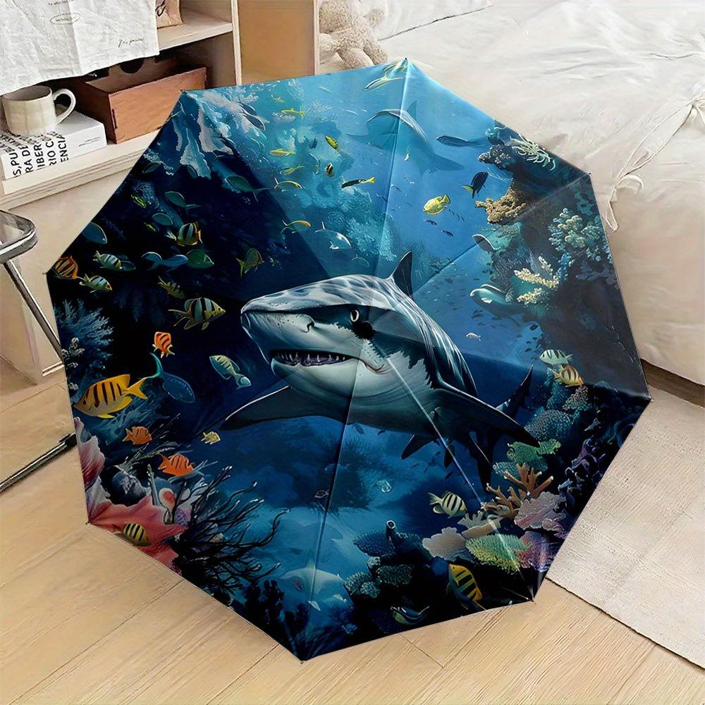 A Compact Folding Umbrella Featuring a Large Shark in an Aquatic Environment. It S a Convenient And Portable Accessory for Out (as the picture,Iron&8K)
A Compact Folding Umbrella Featuring a Large Shark in an Aquatic Environment. It S a Convenient And Portable Accessory for Out (as the picture,Iron&8K)
