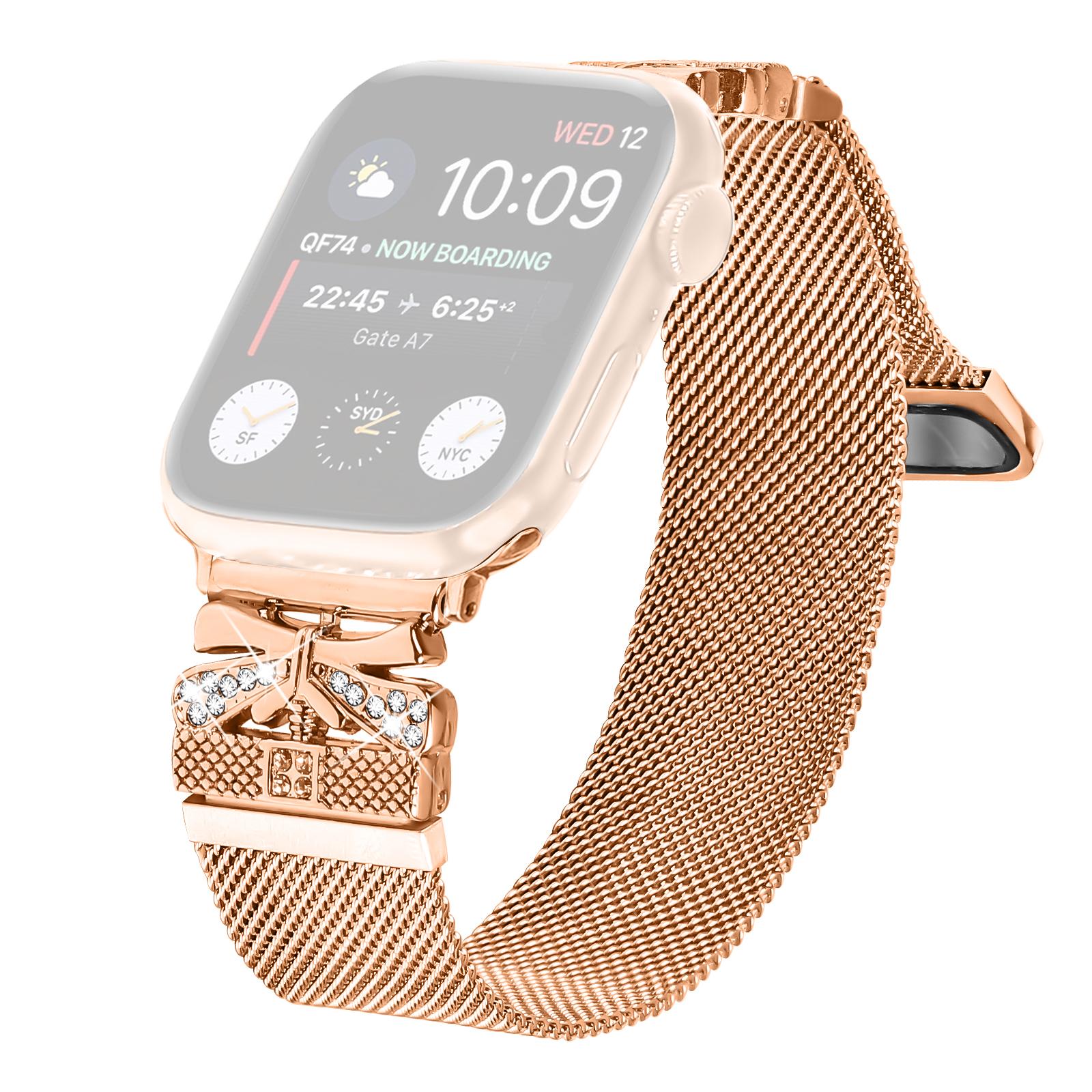 Metal Strap for Apple Watch Series 10 Ultra 9 8 7 SE 6 5 4 3 2 1 46mm 49mm 45mm 44mm Milanese Watch Band Butterfly Decor Rose Gold
Metal Strap for Apple Watch Series 10 Ultra 9 8 7 SE 6 5 4 3 2 1 46mm 49mm 45mm 44mm Milanese Watch Band Butterfly Decor Rose Gold