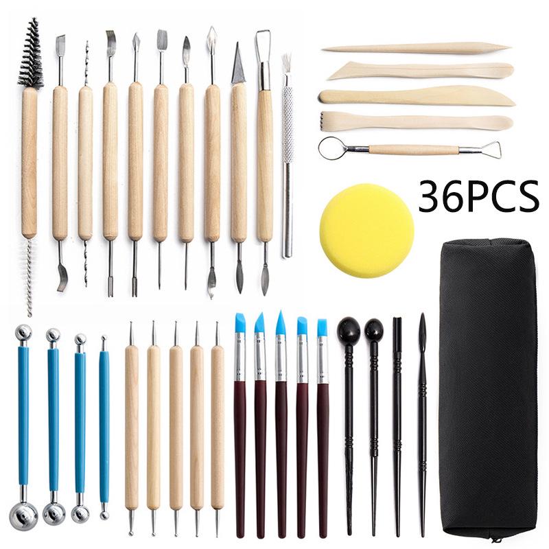 36-Piece Pottery Tool Set: Clay Sculpture, Silicone Dotting Pens, Seven-Needle Tool, Round Bead Sticks, and Carving Knives
36-Piece Pottery Tool Set: Clay Sculpture, Silicone Dotting Pens, Seven-Needle Tool, Round Bead Sticks, and Carving Knives