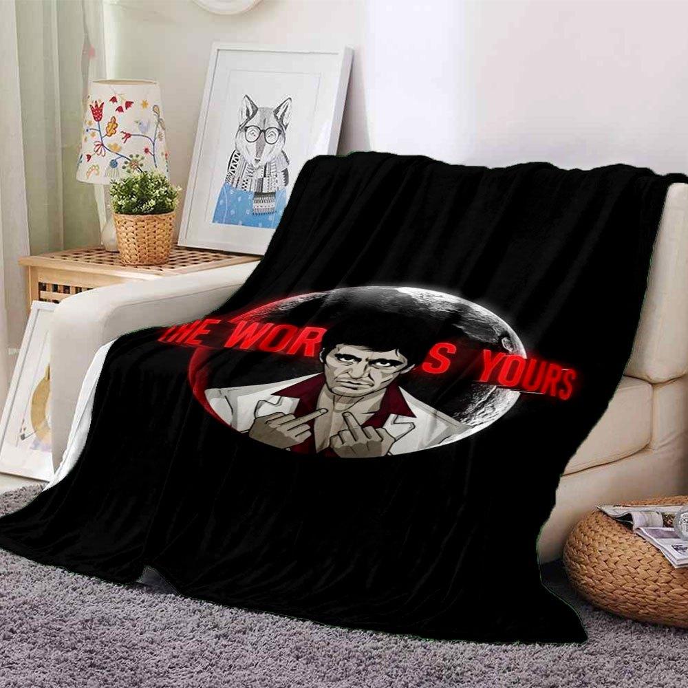 1pc Scarface-Inspired Flannel Blanket - Soft Cozy All-Season Throw for Bedroom, Sofa, Camping, Travel - Perfect Gift for Movie FansB57 80cmx120cm(31inx47in)
1pc Scarface-Inspired Flannel Blanket - Soft Cozy All-Season Throw for Bedroom, Sofa, Camping, Travel - Perfect Gift for Movie FansB57 80cmx120cm(31inx47in)