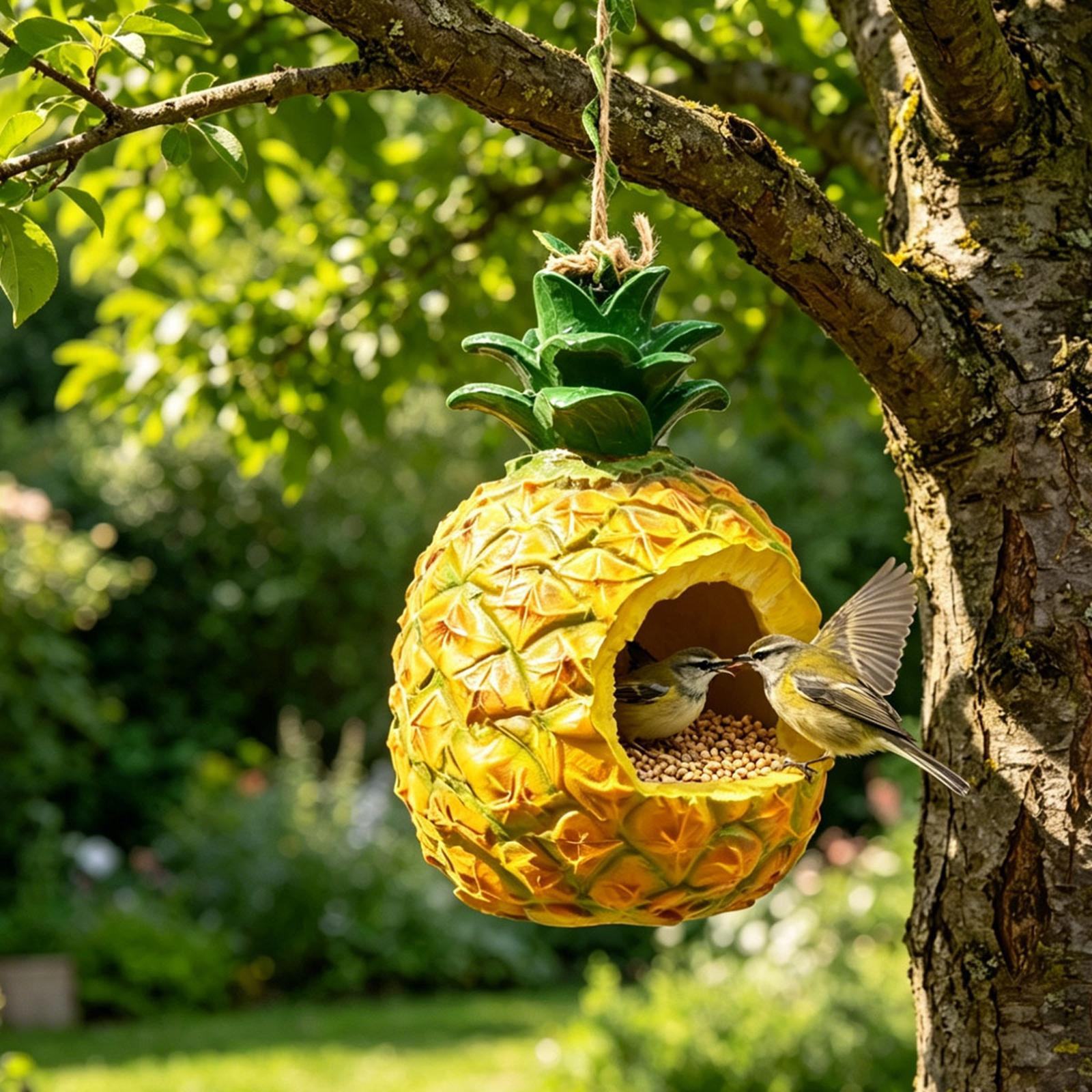 Pineapple-shaped Birdhouse, Resin Hanging Ornament, Garden Accessory for Finches, Dowel
Pineapple-shaped Birdhouse, Resin Hanging Ornament, Garden Accessory for Finches, Dowel