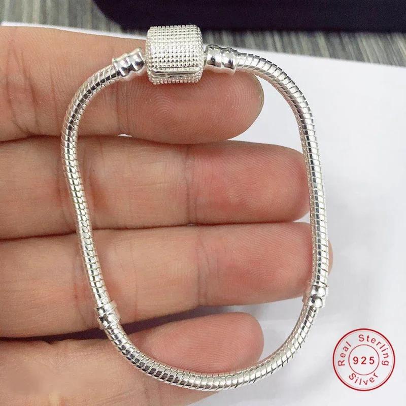 Original S925 Silver Heart Shaped Snake Chain Charm Bracelet for Women Brand Bangle DIY Jewelry Making Gift 21cm
Original S925 Silver Heart Shaped Snake Chain Charm Bracelet for Women Brand Bangle DIY Jewelry Making Gift 21cm