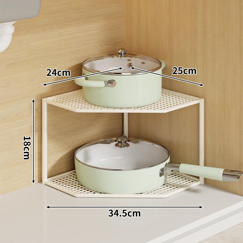 Кутова кухонна полиця-стільниця: Багатоярусна полиця для зберігання каструль і посуду
Кутова кухонна полиця-стільниця: Багатоярусна полиця для зберігання каструль і посуду