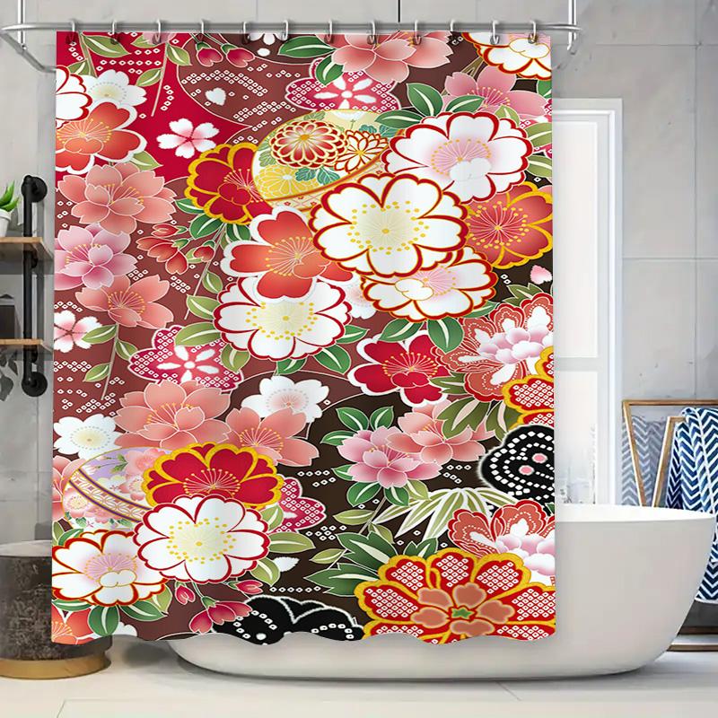 Modern Floral Shower Curtain Waterproof Fabric Large Print For Bathroom Decorations. W60H190(CM)-1 Pcs
Modern Floral Shower Curtain Waterproof Fabric Large Print For Bathroom Decorations. W60H190(CM)-1 Pcs