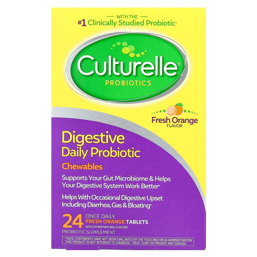 Culturelle Digestive Daily Probiotic Chewables Fresh Orange, 24 Count 24 pcs - 1 ea
Culturelle Digestive Daily Probiotic Chewables Fresh Orange, 24 Count 24 pcs - 1 ea
