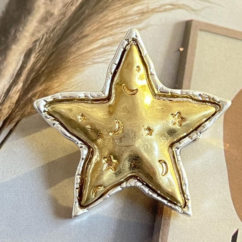 Средневековая простая золотая матовая золотая брошь в стиле ретро, простые и универсальные аксессуары для корсажа