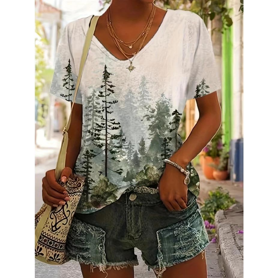 Женская футболка с ярким цветочным принтом - Повседневный топ с круглым вырезом и коротким рукавом для лета, Стильный и удобный XS белый
Женская футболка с ярким цветочным принтом - Повседневный топ с круглым вырезом и коротким рукавом для лета, Стильный и удобный XS белый