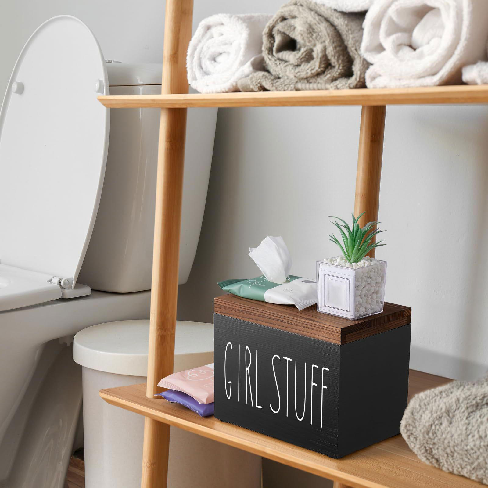 Tampon Holder, Feminine Product Organizer Toilet Organizer, Rustic Pad Storage Box for
Tampon Holder, Feminine Product Organizer Toilet Organizer, Rustic Pad Storage Box for