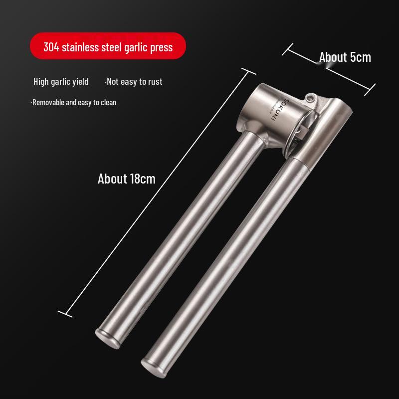 Пресс для чеснока и овощечистка из нержавеющей стали 304 - Ручной инструмент для измельчения, пюрирования и приготовления пасты
Пресс для чеснока и овощечистка из нержавеющей стали 304 - Ручной инструмент для измельчения, пюрирования и приготовления пасты
