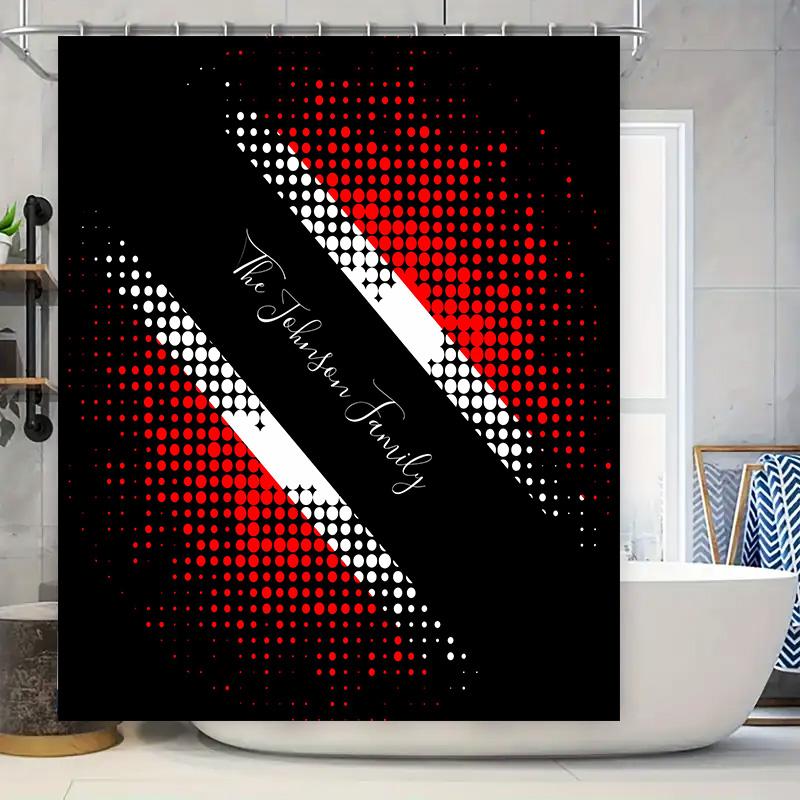 Red White Dotted Custom Family Name Shower Curtain Decoration For Bathroom Modern Design With Personalization Options Available W60H190(CM)-1 Pcs
Red White Dotted Custom Family Name Shower Curtain Decoration For Bathroom Modern Design With Personalization Options Available W60H190(CM)-1 Pcs