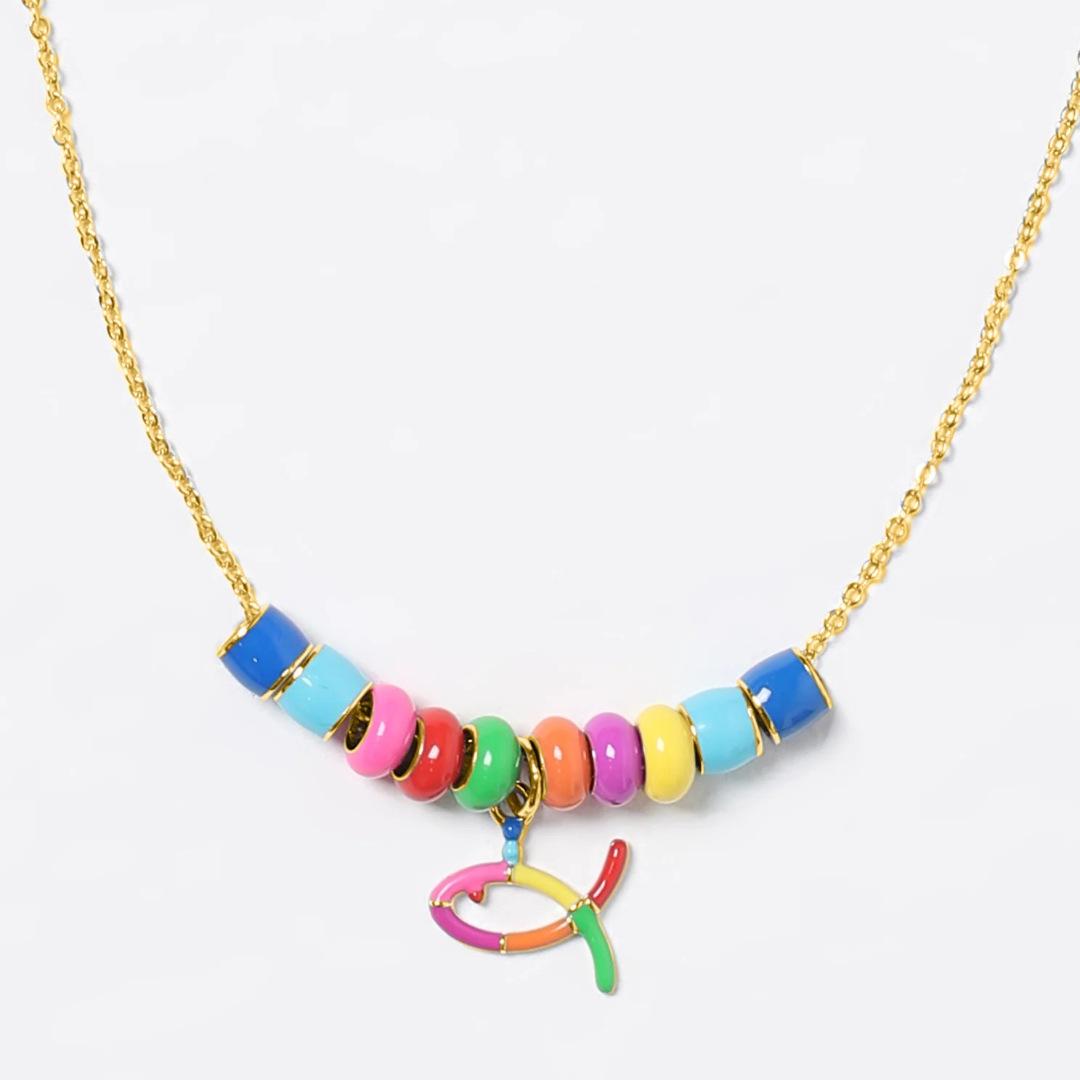 Seaside Dopamine Beaded Necklace Overseas Rainbow Three-Dimensional Sun Pendant Necklace Gift
Seaside Dopamine Beaded Necklace Overseas Rainbow Three-Dimensional Sun Pendant Necklace Gift