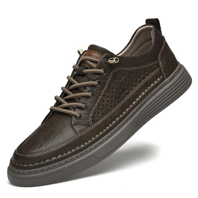 Men s shoes board shoes men s cowhide hollow breathable trendy lace-up retro green men s casual shoes 36
Men s shoes board shoes men s cowhide hollow breathable trendy lace-up retro green men s casual shoes 36