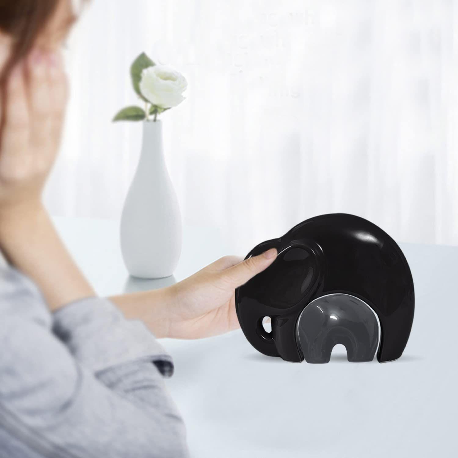 Home Décor Lucky Charm Elephant Mother and Kid Set | Piano Finish Ceramic Figures - (Set of 2 Piece, Black and Grey)
Home Décor Lucky Charm Elephant Mother and Kid Set | Piano Finish Ceramic Figures - (Set of 2 Piece, Black and Grey)