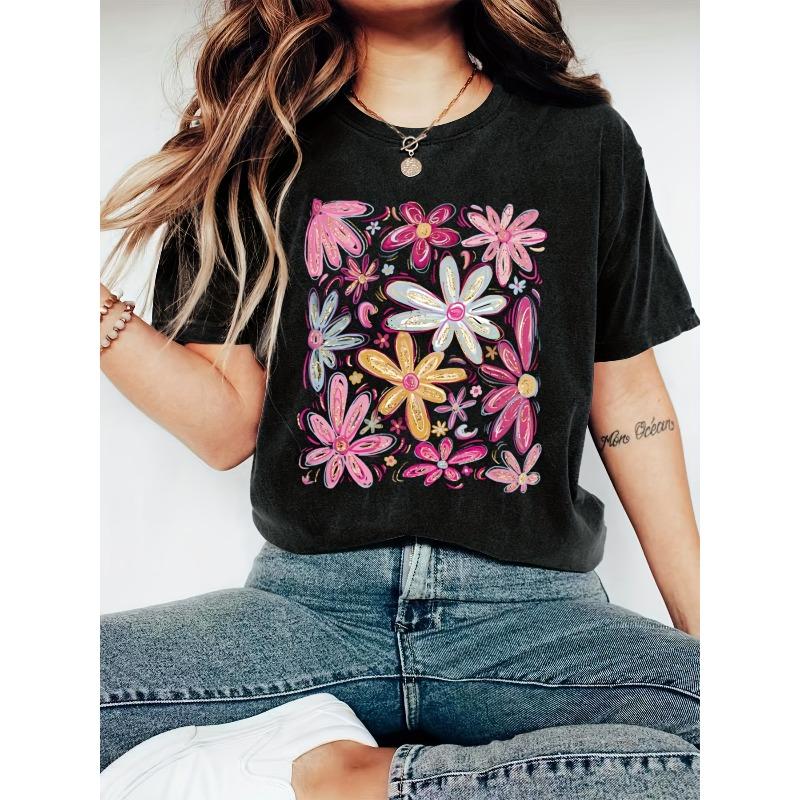 European Size Floral Print Plant Comfort Color T-Shirt 4XL чорний
European Size Floral Print Plant Comfort Color T-Shirt 4XL чорний