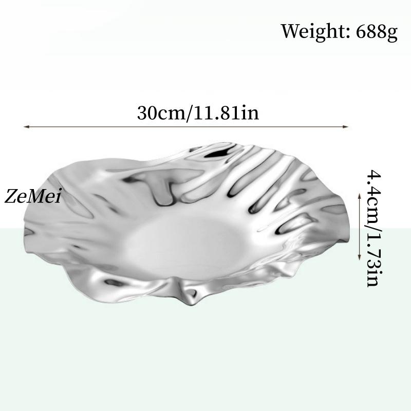 European Style Circle Water Ripples Shape Fruit Plate,Silver Stainless Steel Plate Home Food Tray,Snack Disc Table Decoration 11.8 inches
European Style Circle Water Ripples Shape Fruit Plate,Silver Stainless Steel Plate Home Food Tray,Snack Disc Table Decoration 11.8 inches