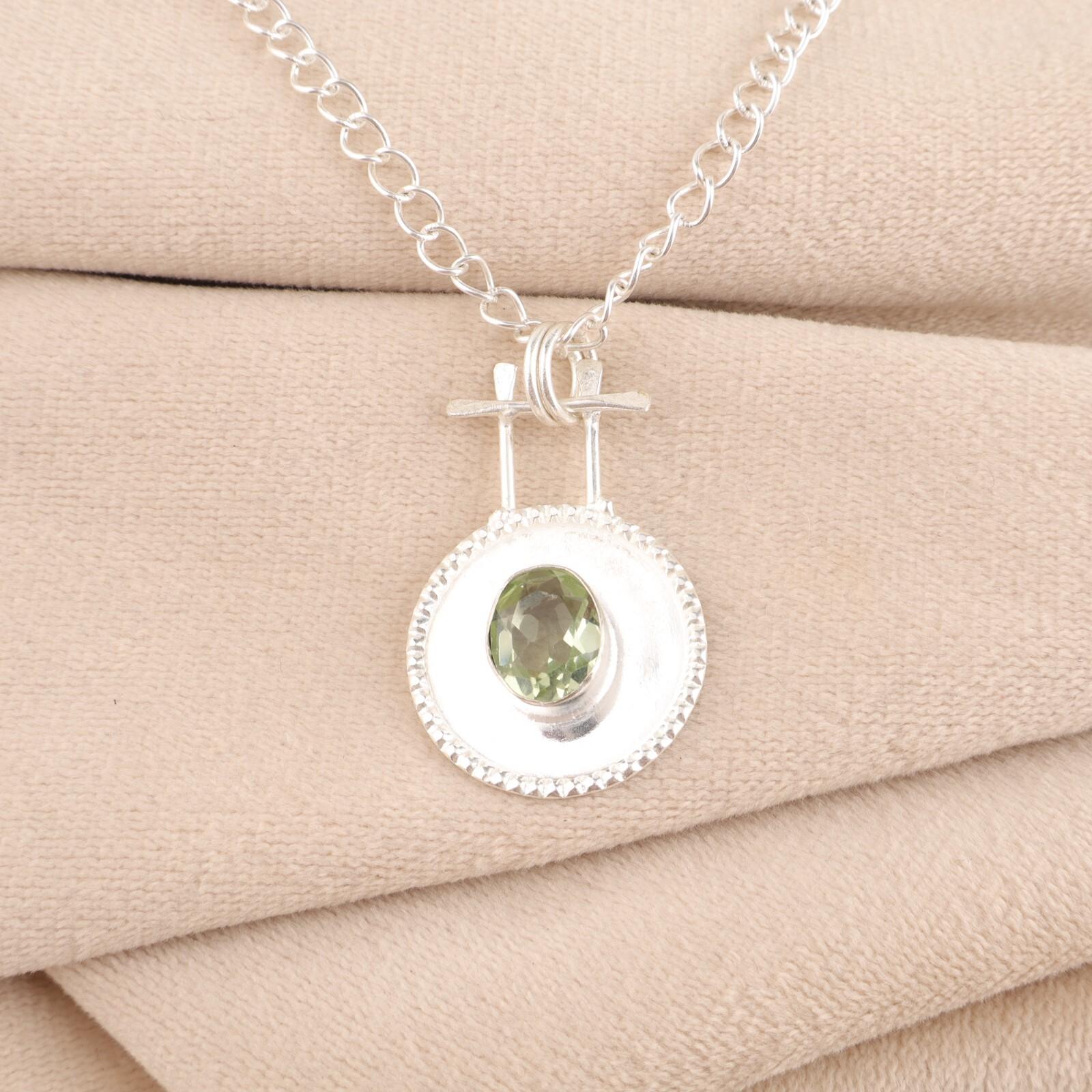 Green Amethyst Gemstone 925 Sterling Silver Jewelry Handmade Girls Pendant 1.4 PP-57-10
Green Amethyst Gemstone 925 Sterling Silver Jewelry Handmade Girls Pendant 1.4 PP-57-10