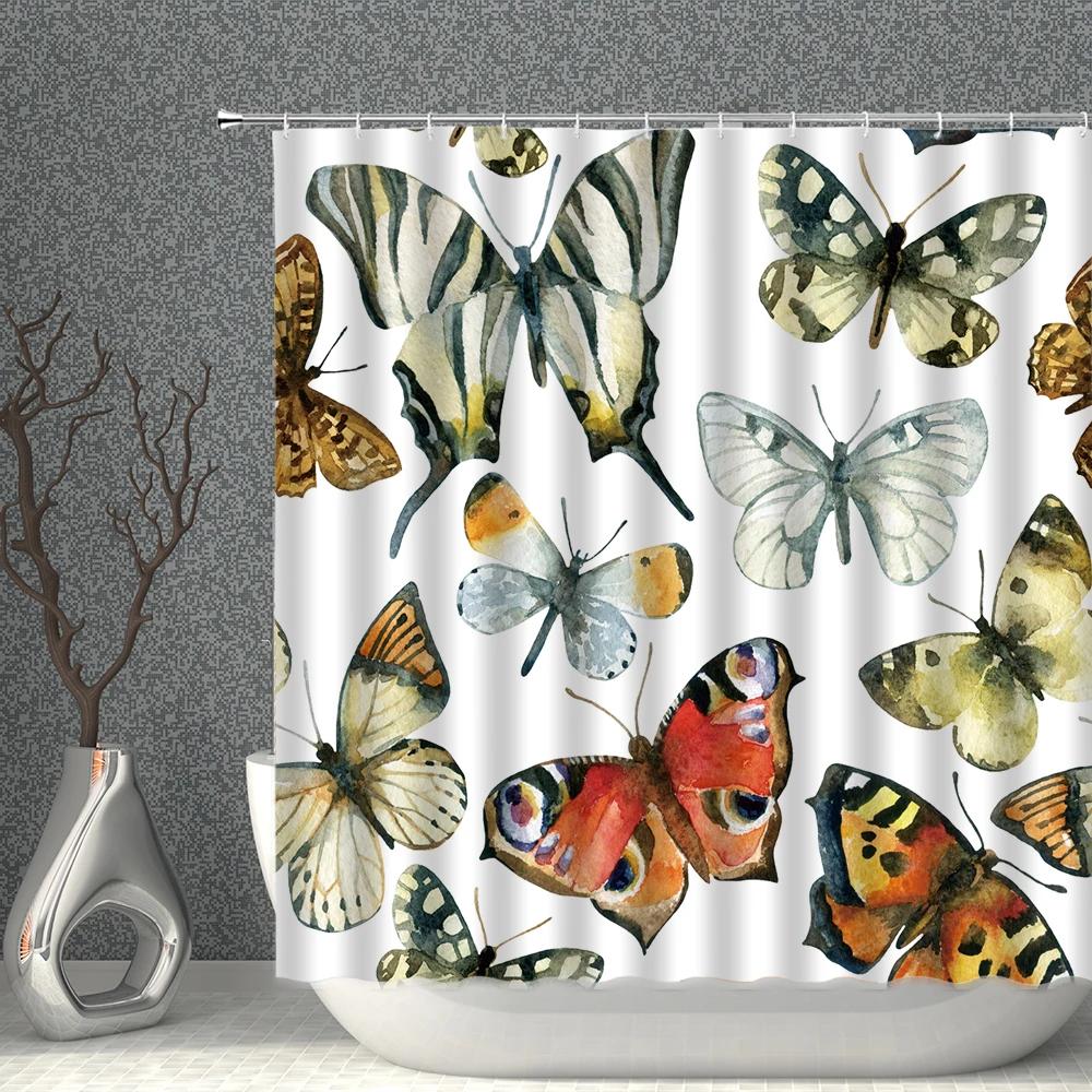 Plant Floral Shower Curtain 3D Butterfly Flower Natural landscape Bathroom Curtains Polyester Fabric With Hook Home Bath Decor W90XH180cm
Plant Floral Shower Curtain 3D Butterfly Flower Natural landscape Bathroom Curtains Polyester Fabric With Hook Home Bath Decor W90XH180cm