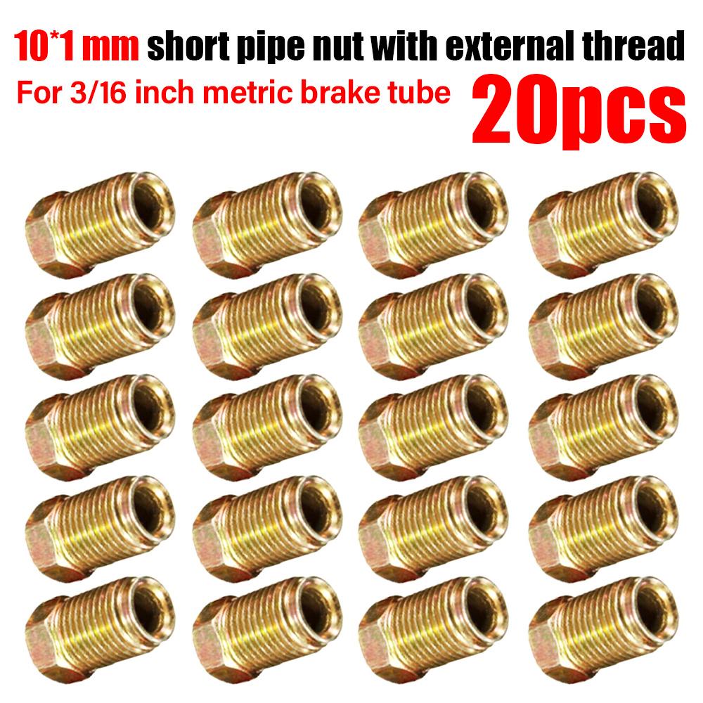 20Pcs High Quality Copper Male Short Brake Pipe Screw Nuts for 3/16 Inch Metric Braking Tubes 10mm x 1mm
20Pcs High Quality Copper Male Short Brake Pipe Screw Nuts for 3/16 Inch Metric Braking Tubes 10mm x 1mm