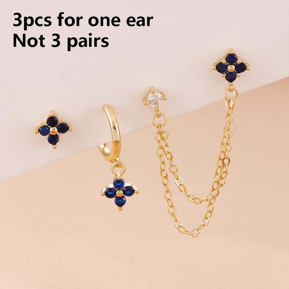 3PCS/Set Women s Earrings Exquisite Crystal Zirconia Flowers Chain Stainless Steel Hoop Earring Piercing Jewelry aretes de mujer
3PCS/Set Women s Earrings Exquisite Crystal Zirconia Flowers Chain Stainless Steel Hoop Earring Piercing Jewelry aretes de mujer