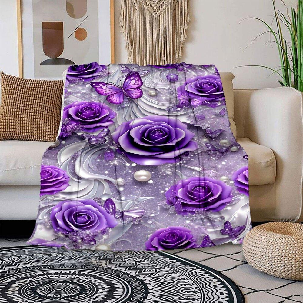 Purple Rose Butterfly Pearl Wallpapers for iPhone Blanket Flannel Throw Blanket for Sofa, Bed, Travel, Camping, Office, Couch, Chair, And B 150x180cm
Purple Rose Butterfly Pearl Wallpapers for iPhone Blanket Flannel Throw Blanket for Sofa, Bed, Travel, Camping, Office, Couch, Chair, And B 150x180cm