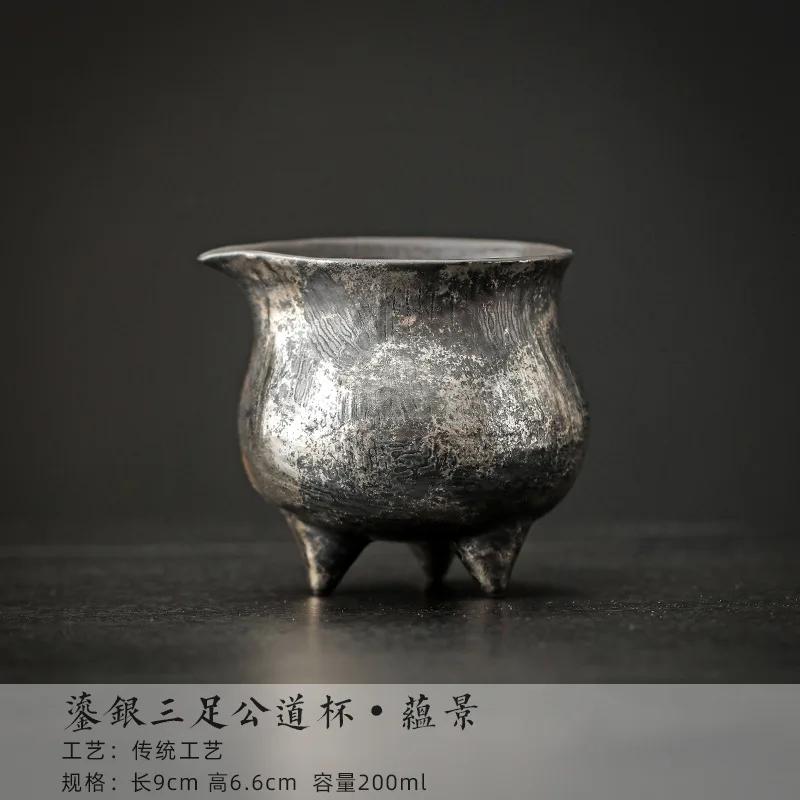 200ML Gilded Silver Rough Pottery Tripodia Tea Pitcher Fair Cup Cha Hai Dispenser Justice Cup Fair Mug Tea Items Supplies Craft
200ML Gilded Silver Rough Pottery Tripodia Tea Pitcher Fair Cup Cha Hai Dispenser Justice Cup Fair Mug Tea Items Supplies Craft
