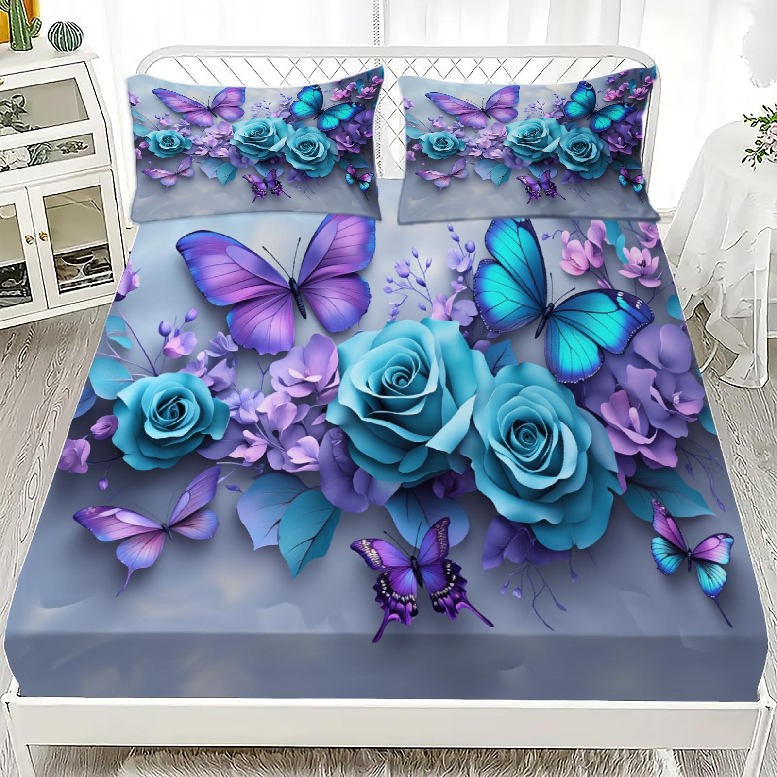 3pcs Butterfly And Rose Flat Sheet 3D Printed Floral Pattern Fitted Sheet Sets With Pillowcases No Filling Vivid Visual Style 120x200x25cm
3pcs Butterfly And Rose Flat Sheet 3D Printed Floral Pattern Fitted Sheet Sets With Pillowcases No Filling Vivid Visual Style 120x200x25cm