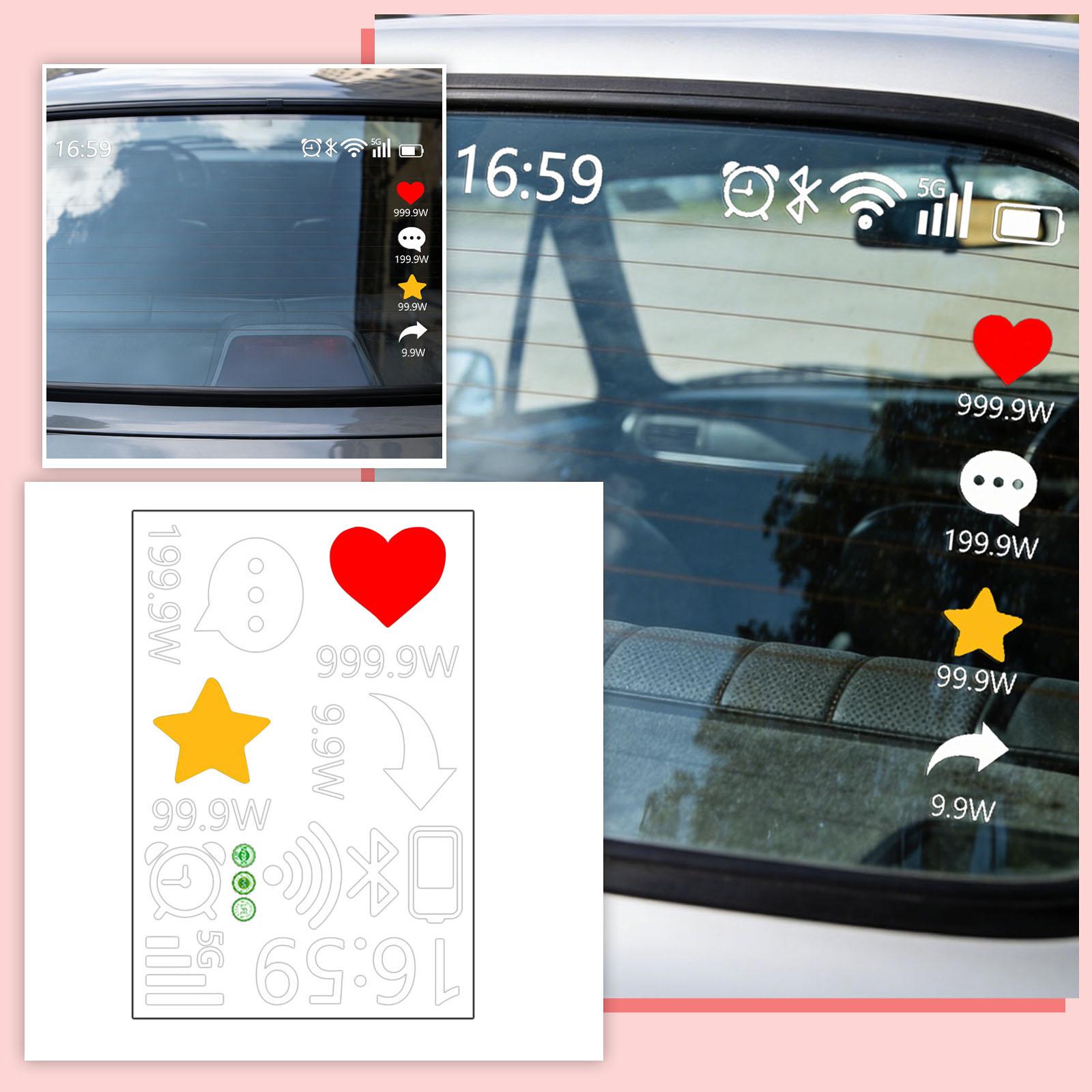 Car Phone Status Bar Stickers - Funny Social Media Like & Follow Decals For Rear Window/ Sunroof One Size
Car Phone Status Bar Stickers - Funny Social Media Like & Follow Decals For Rear Window/ Sunroof One Size