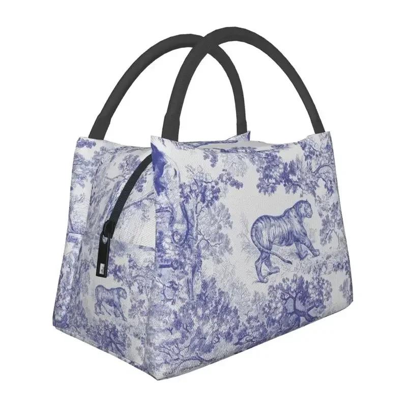 Custom Vintage Classic French Toile De Jouy Navy Blue Motif Pattern Lunch Bag Cooler Thermal Insulated Lunch Box for Work Travel 28x17x16CM
Custom Vintage Classic French Toile De Jouy Navy Blue Motif Pattern Lunch Bag Cooler Thermal Insulated Lunch Box for Work Travel 28x17x16CM